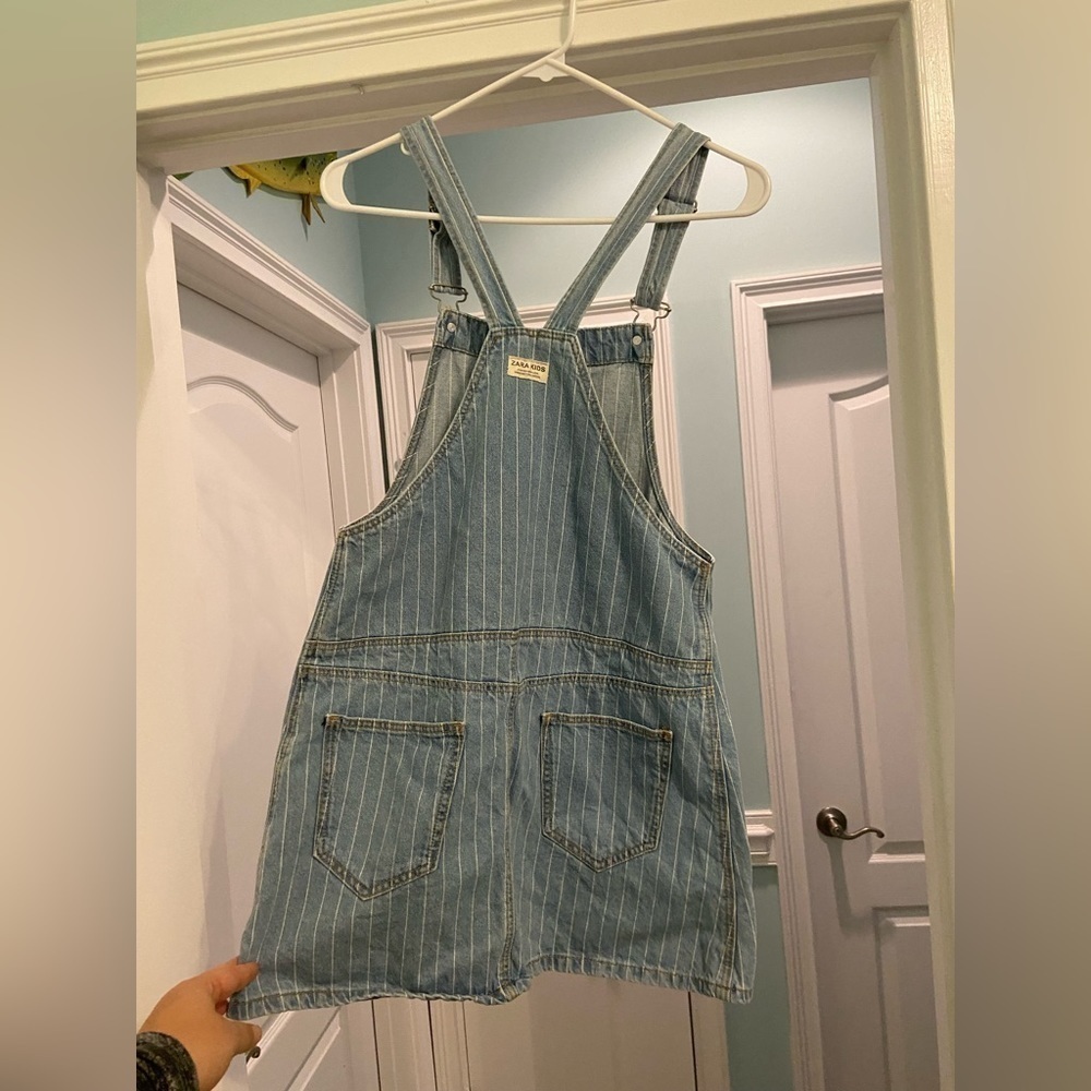 ZARA Kids Coverall Denim Dress - Picture 2 of 4